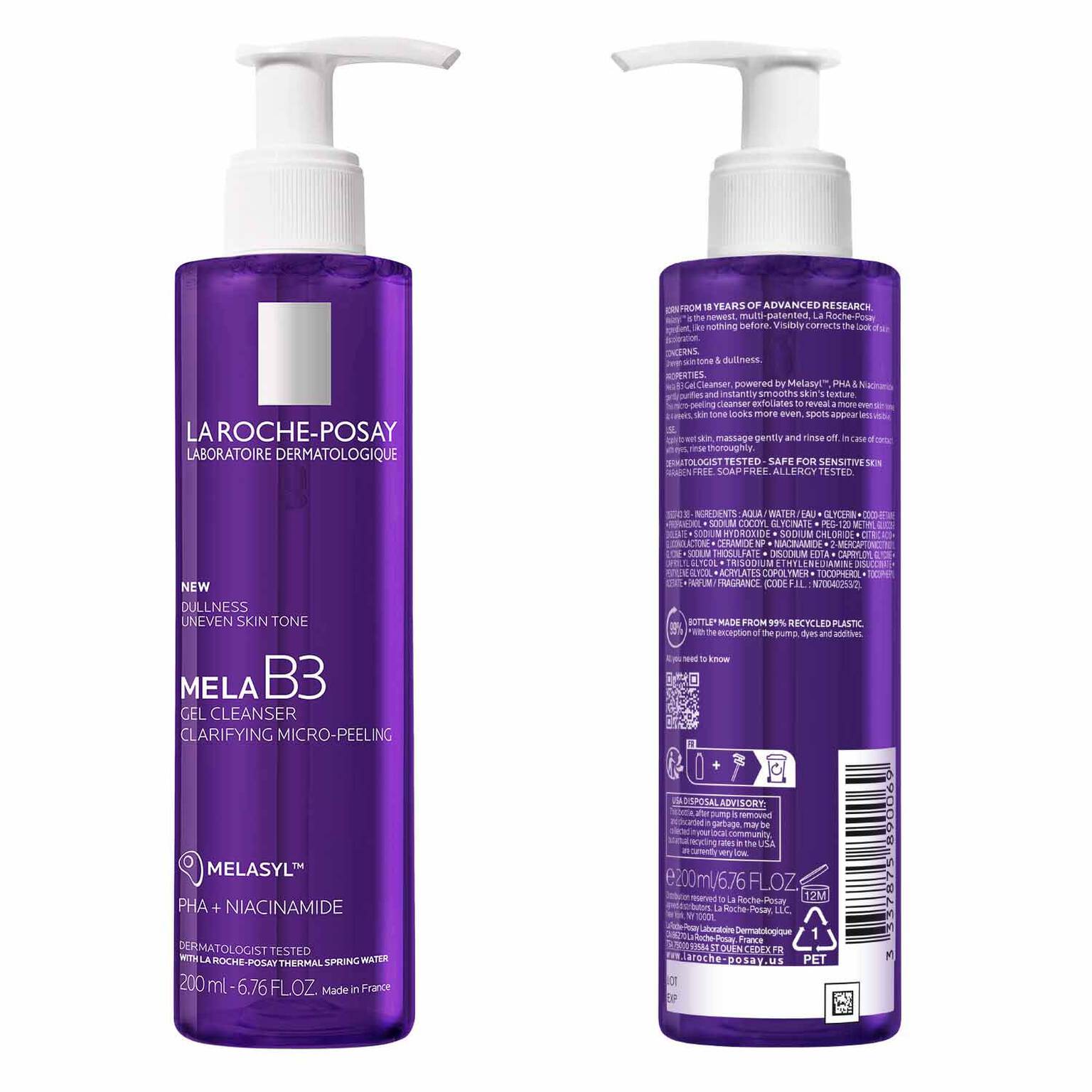 mela-b3-facial-gel-cleanser-with-melasyltm-niacinamide-u8 7_LaRochePosay-Product-MelaB3-MelaB3Cleanser-200ml-03337875890069-Back Packshot_REV.jpg