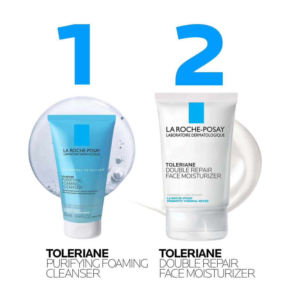 toleriane-purifying-foaming-cleanser-and-toleriane-double-repair-face-moisturizer-travel-set-n5 AmazonSet-TolerianePurifyingCleanser100ml-TolerianeDRM_routine.jpg